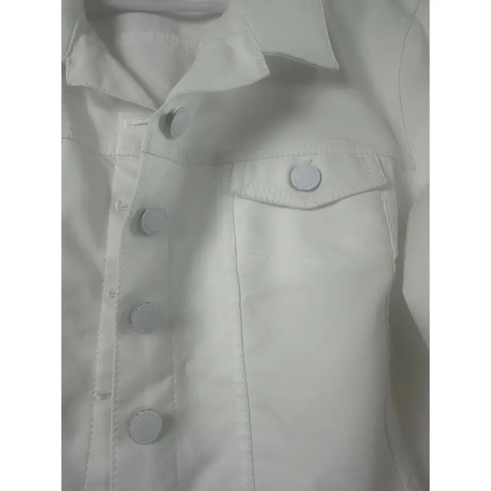 Calvin Klein Ruffle-Hem Jacket - White - Size XL - Picture 6 of 7